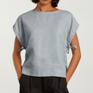 Everlane Sky Blue Drawstring Tunic Top, Cute Tee, Size S